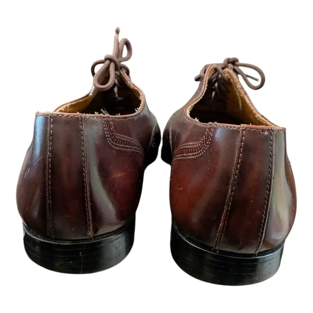 Giorgio Brutini Mens Cap Toe Oxford Dress Shoes Brown Leather Vintage Size 9.5 D